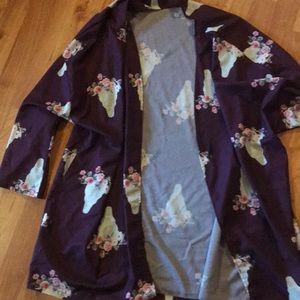 Plum colored popular cow print cardigan cover